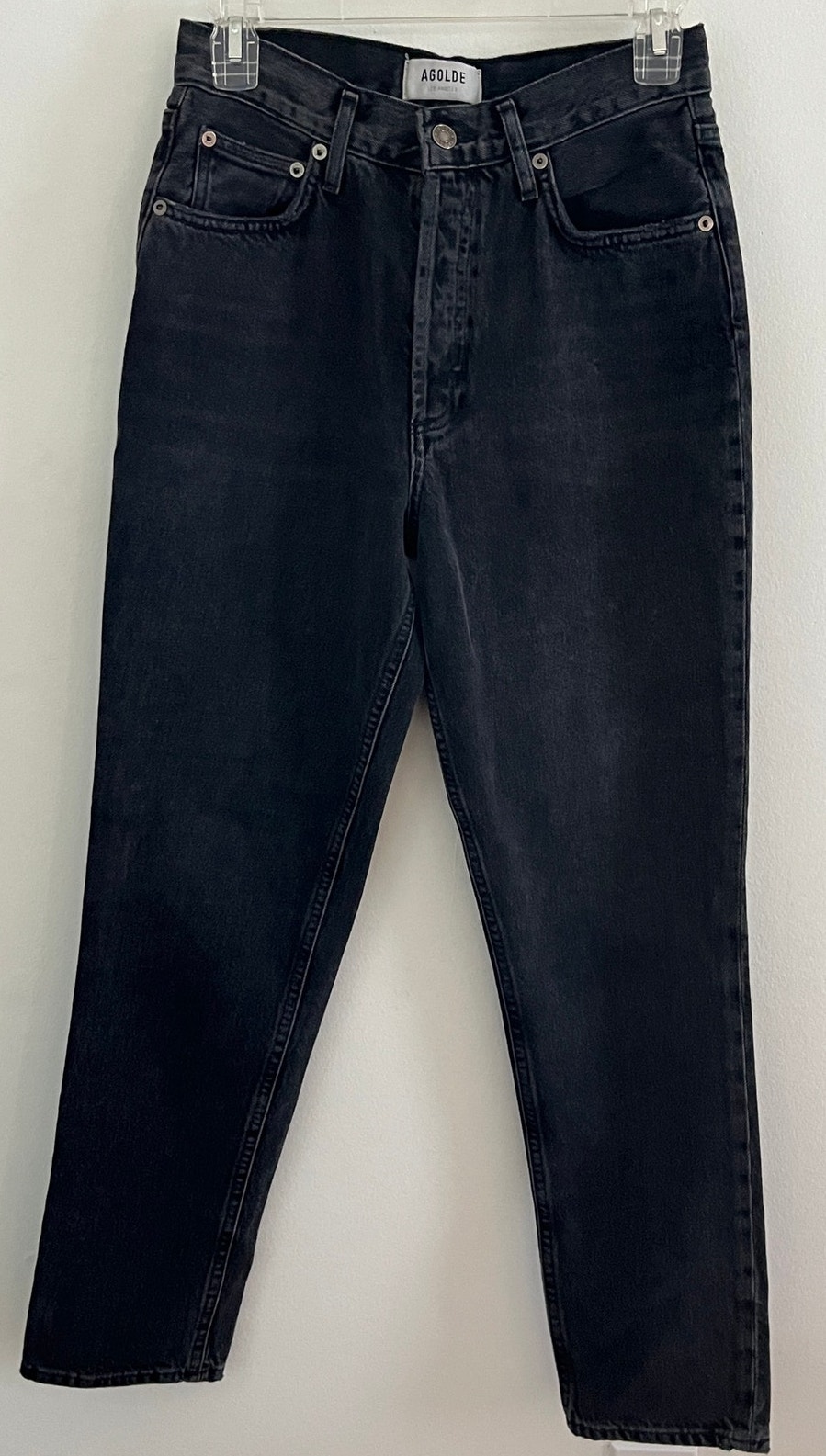 Agolde Black Denim Button Fly Jeans 25